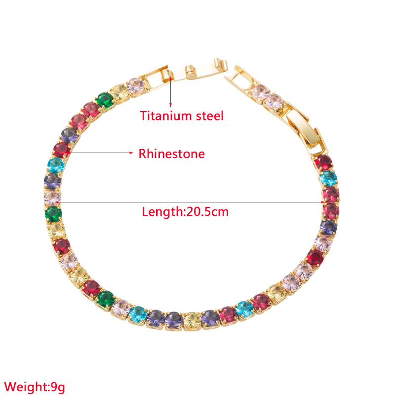 Fashion Square Titanium Steel Inlay Rhinestones Bracelets display picture 1