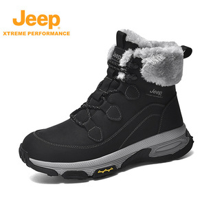 Jeep/Jeep Autumn and Winter New Outdoor Sports Fleece-Lined Thickeneded Windproof Warm Anti-Slip Wear-Resistant Hiking Snow Boots