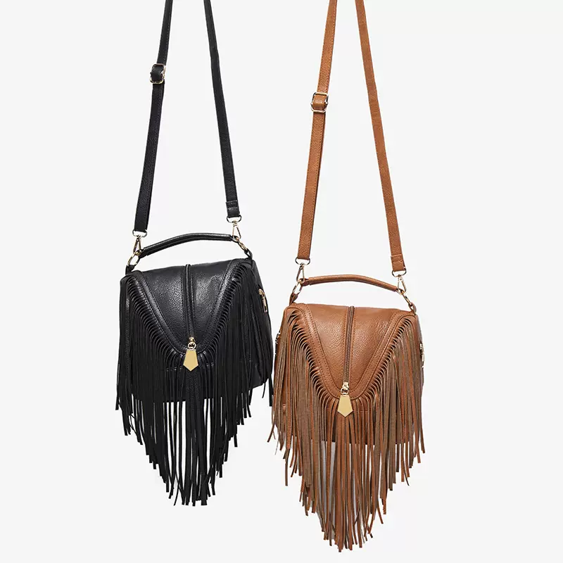 跨境PU流苏包2025秋冬 个性时尚女包 休闲斜挎包单肩包潮流女包