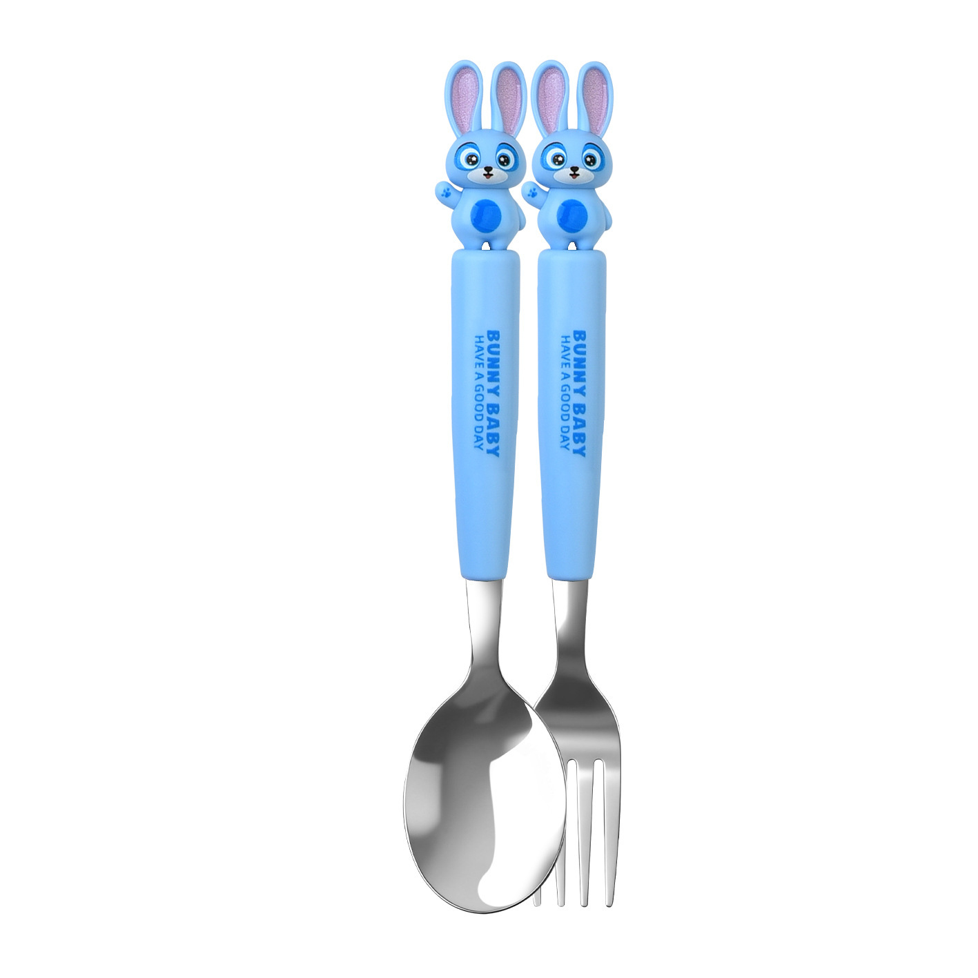 Animal encantador portátil para llevar estudiantes cucharas de comidas dormitorios escolares cucharas de cubierta de cubierta set