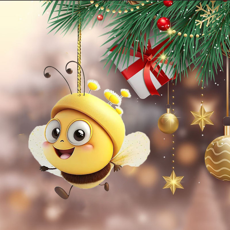 Transfronterizo Amazon nuevo pequeño abeja decoración de vacaciones colgantes de automóviles acrílico abeja decoración de vacaciones colgantes image 12