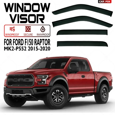 Rain shield – visor - standard-packaging-without-logo-ford-raptor-f150-raptor-mk2-p552-2015-2020-organic-glass-no-bright-strips-rain-shield
