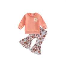 女童情人节长袖卫衣+喇叭裤套装