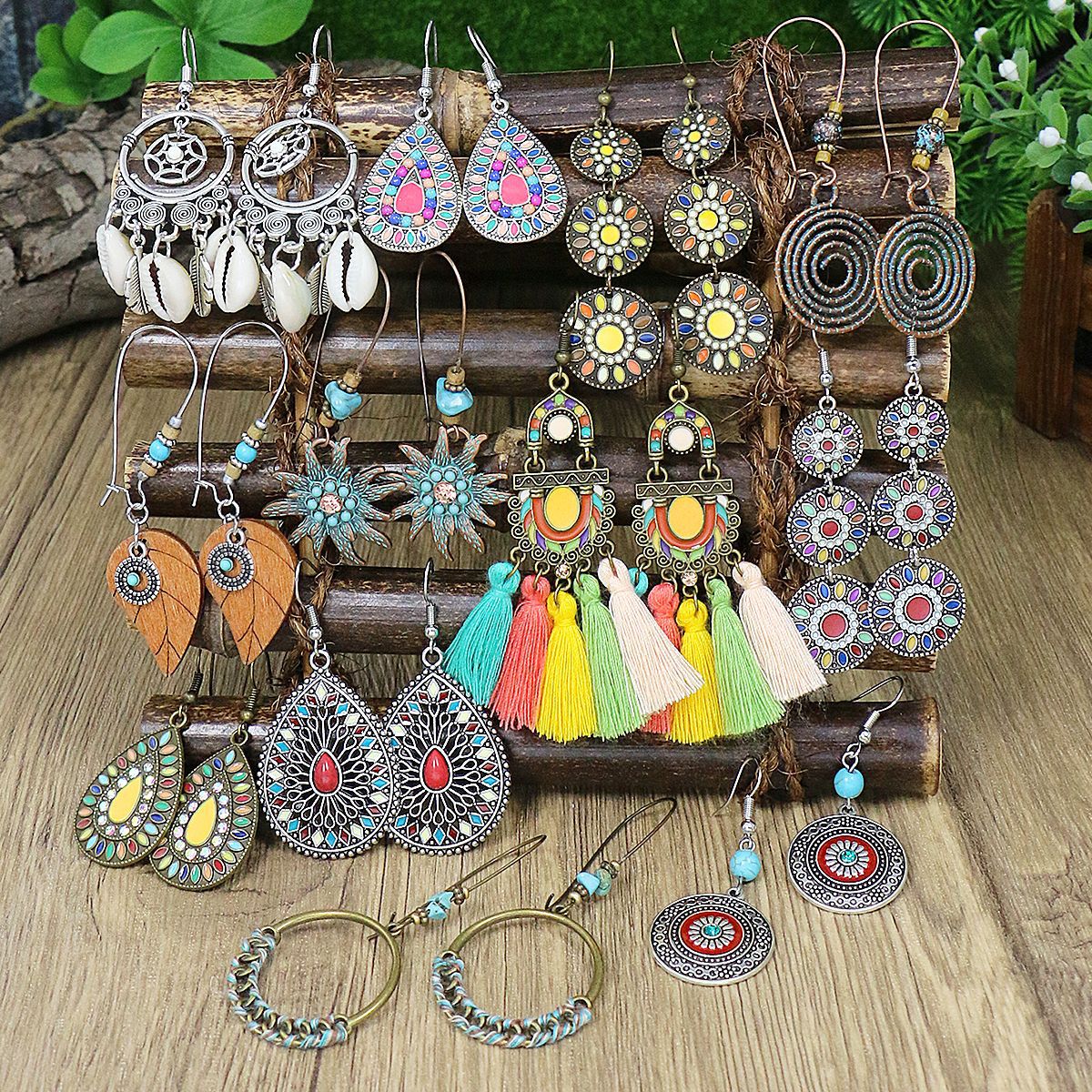 Cross-Border Hot-Selling Bohemian Style Earring Set, European and American Popular Antique-Style Earrings, Amazon Jewelry Manufacturer Wholesale