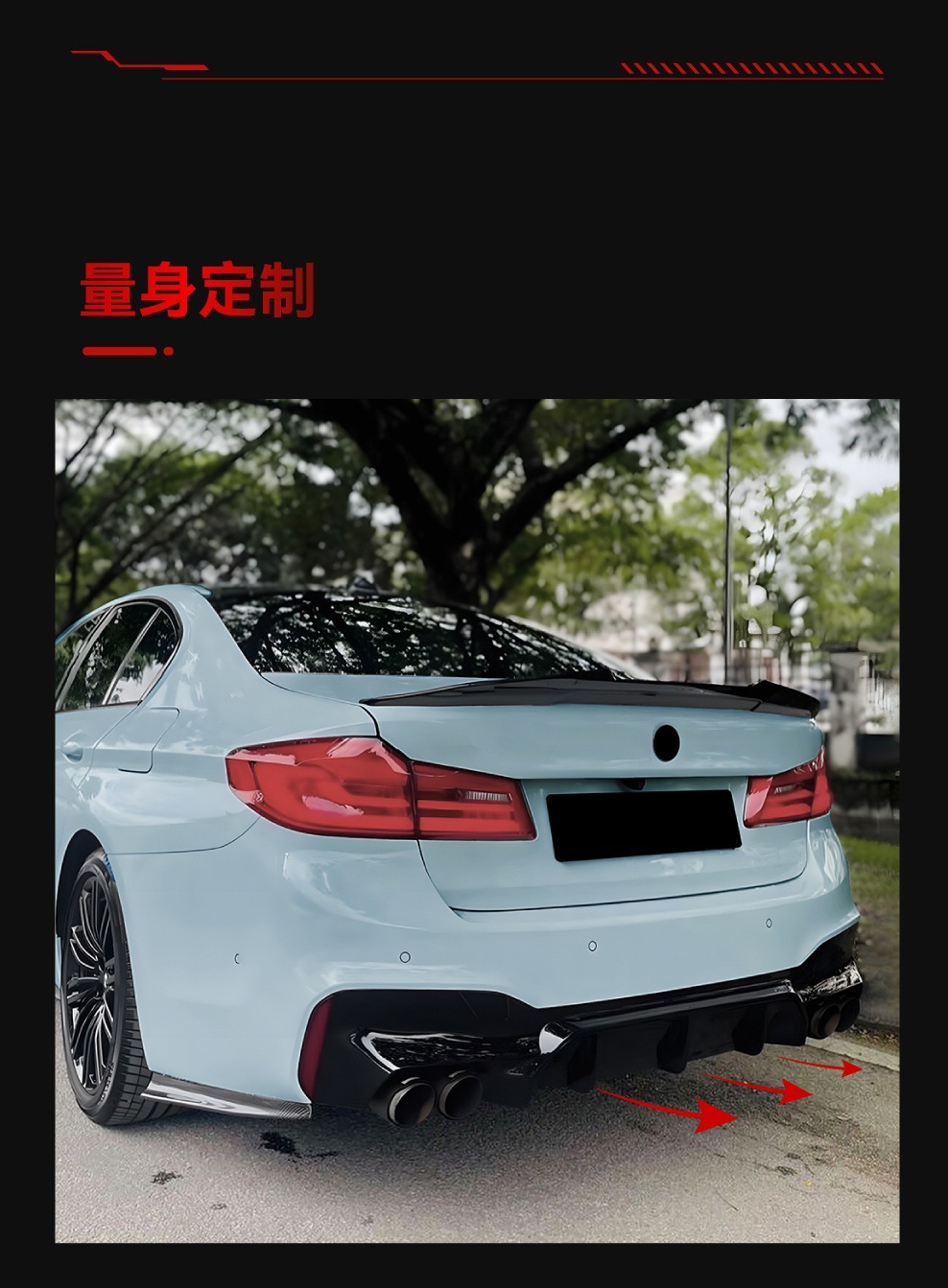 Suitable for 2018-2023 Bmw 5 Series G30 G31 m Sport M5 Rear Lip Rear Lip Spoiler Modification Parts