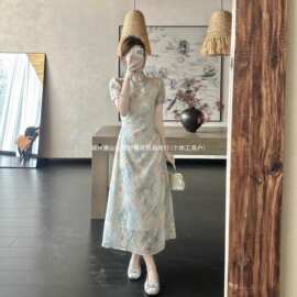 新中式碎花改良旗袍连衣裙女2026夏季温柔气质收腰显瘦轻国风裙子