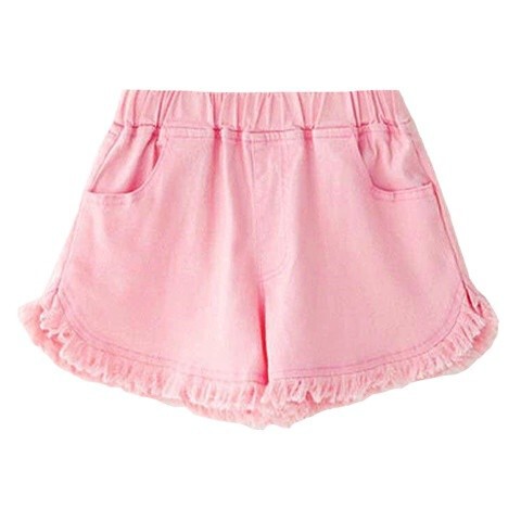 Women's denim shorts summer new baby girl shorts versatile loose middle and large children's outdoor wear versatile three-quarter pants
