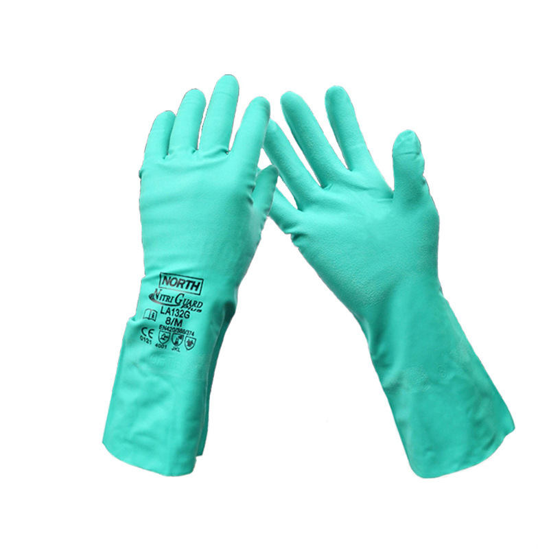 霍尼韦尔LA132G丁腈耐防化手套耐磨耐油脂耐酸碱内里植绒防化手套