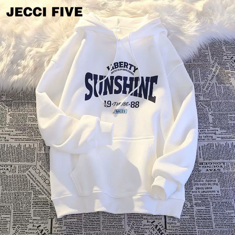 Худи Jecci Five осеннее тонкое, корейский стиль, свободный oversize крой, разные материалы