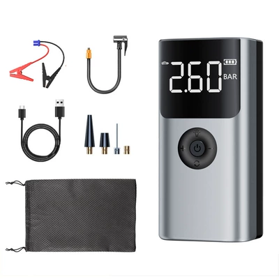 【Qs003】Foreign Trade Car Emergency Other Automotive Safety Supplies - silver-6000mah-ordinary-clip-plaid-bag
