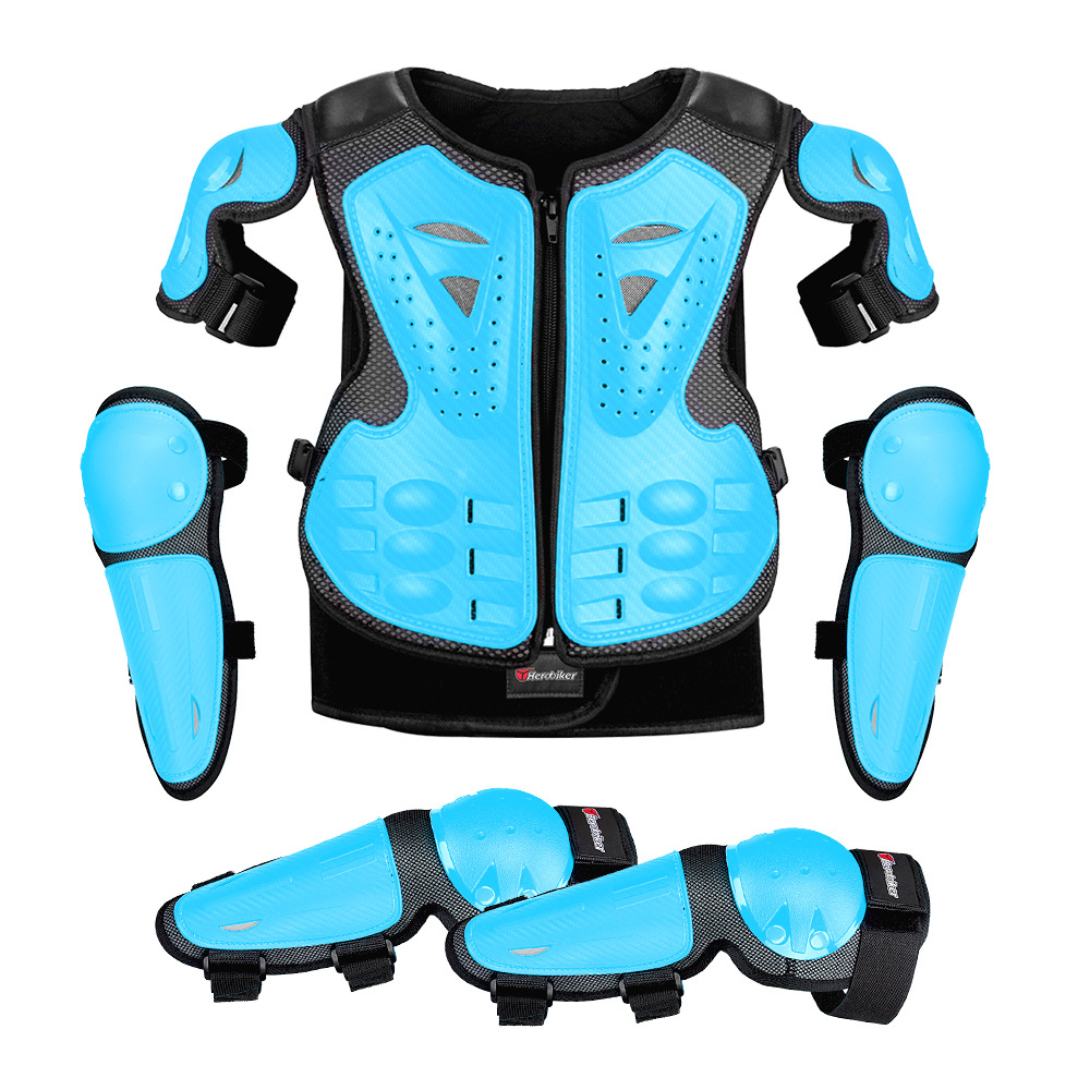 Conjunto de ropa de armadura para niños, rodilleras de patinaje sobre ruedas de esquí, deportes al aire libre, rodilleras de bicicleta de montaña, conjunto de protección de codo