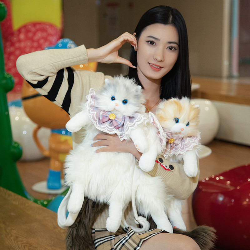 キュートでかわいいシミュレーションラグドールキャットバッグ人形バックパック三毛猫ぬいぐるみバッグショルダーバッグクロスボディバックパック女性用|undefined