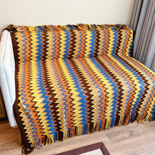 Диван, трикотажное одеяло, стиль бохо, Amazon