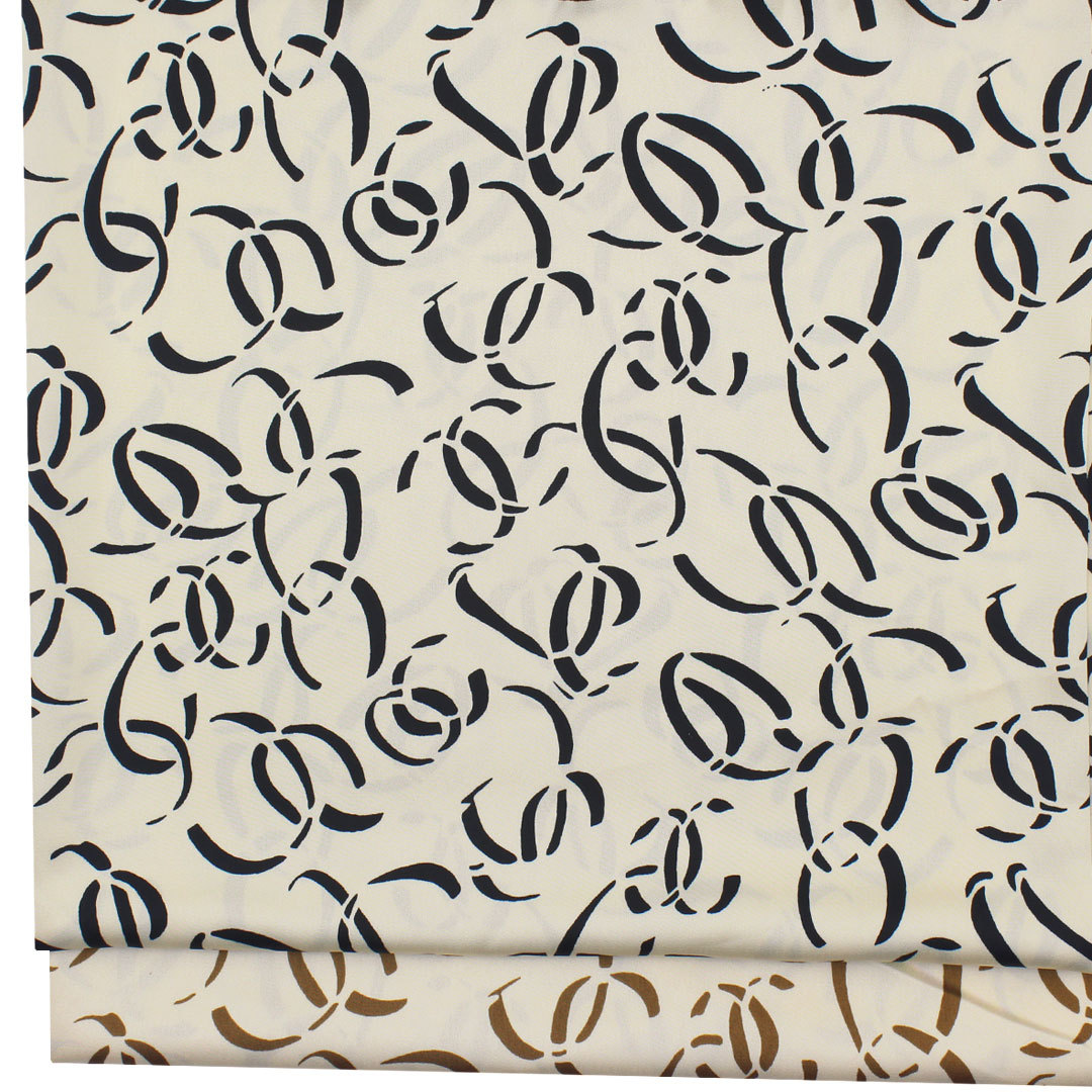 仿醋酸缎面印花玲罗缎日韩线条印花布女连衣裙衬衫半身裙时装面料