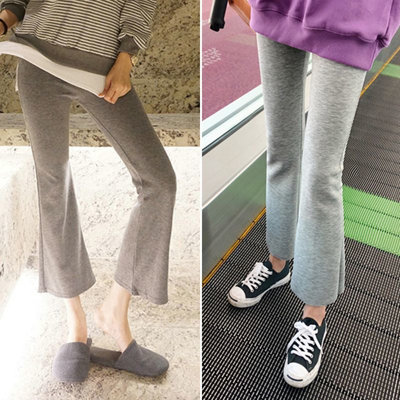 2026 Spring New Flared Pants Omoda Cotton Women's Petite Casual High-Waisted Flared Cropped Pants