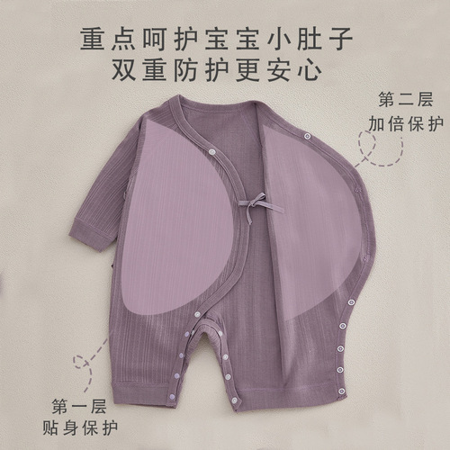 Baby jumpsuit pure cotton comfortable jacquard rompers for all seasons new born baby clothes partial breast belly protection clothes baby butterfly clothes
