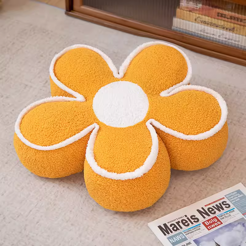 Cojín de Silla de Flor de Peluche de Franela y Algodón PP para Oficina y Hogar