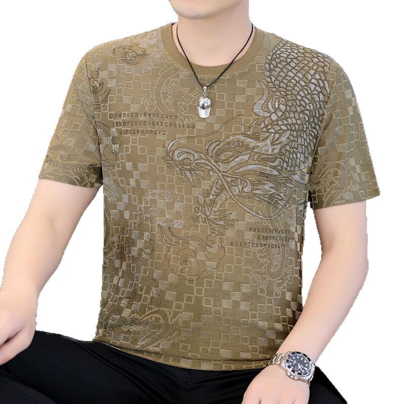 Silk trend fashionable thin casual short sleeve T-shirt with a round…