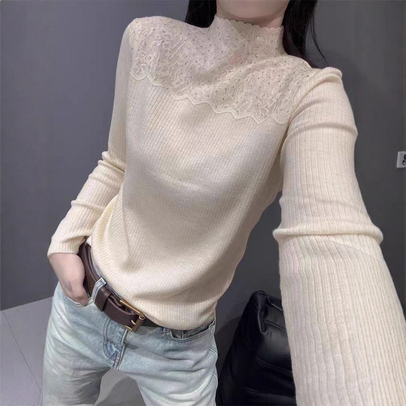 Cashmere Sweater Women's 2025 New Half Turtle Collar Knitted Bottoming Shirt Women's Spring Autumn Winter Slim Early Autumn Top