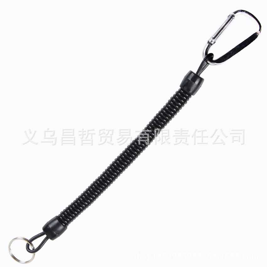 路亚渔具 中号失手绳 护竿绳 伸缩钓鱼绳 电话线型路亚工具