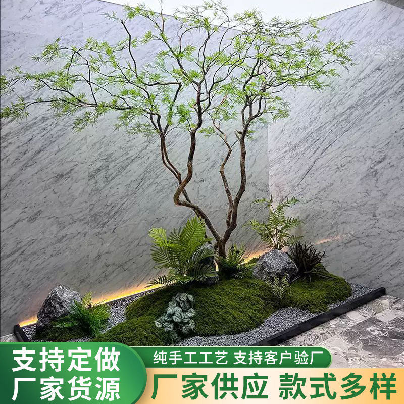 高級人工花、羽根、楓の葉、馬酔木、室内用人工樹木、緑化、景観、ショーウィンドウ装飾、結婚式|undefined