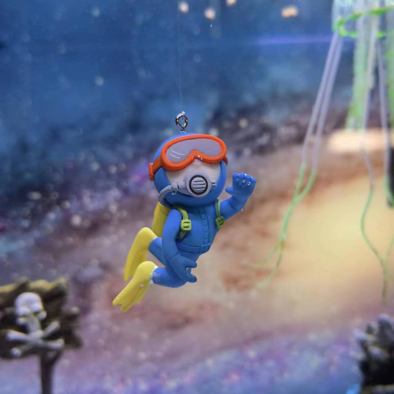 Naranja azul gordo buzo spot al por mayor acuario ornamental pecera flotante decoración de paisajismo océano hombre rana