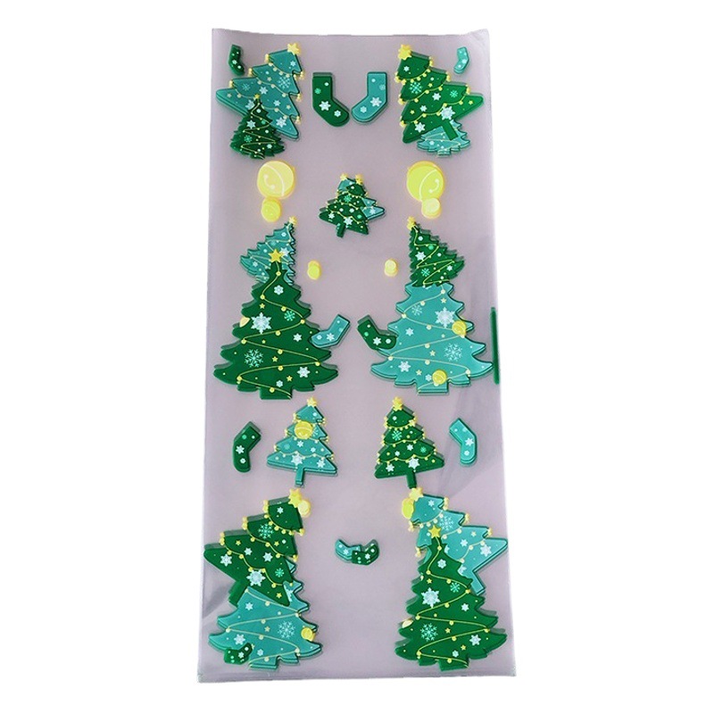 Fábrica al por mayor OPP bolsillo plano bolsa de plástico transparente bolsa de embalaje de regalo de Navidad galleta bolsa de embalaje de dulces de Navidad