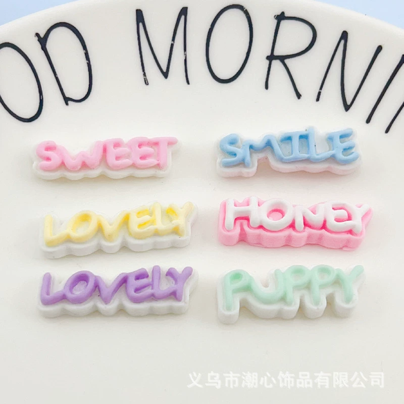 Английские буквы СМАЙЛ СЛАДКИЙ ПРЕКРАСНЫЙ Чехол для мобильного телефона кремовый клей DIY материал ручной работы аксессуары из смолы