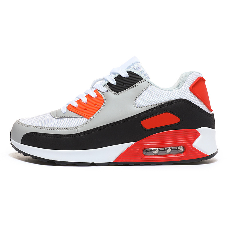 Pareja de zapatillas de deporte de cojín de aire para hombres y mujeres transfronterizas más el tamaño de zapatos casuales ligeros a juego de color de moda de malla transpirable zapatos para correr