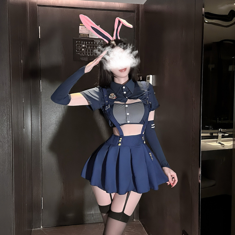 Flirty Lingerie Female Role-Playing Judy Hopps Bunny Police Officer Playful Girl Uniform Zootopia Outfit Dress