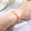 Small design universal golden pack, bracelet, Korean style, pink gold