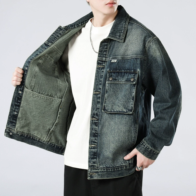 Denim spring demi-season jacket for leisure for elementary school students