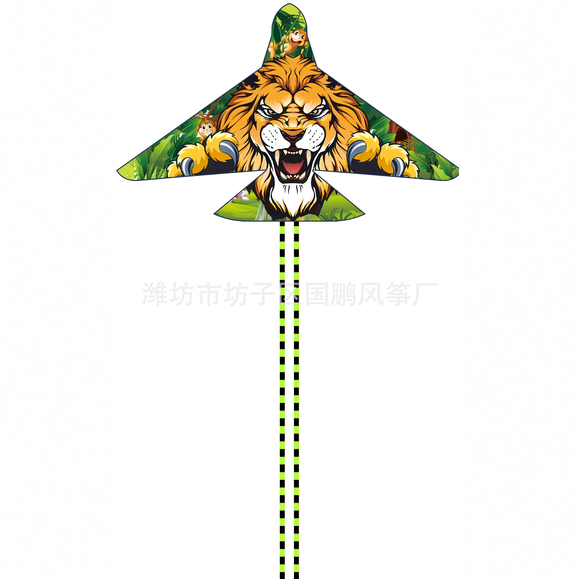 潍坊新款风筝三角布料微风易飞长尾龙跨境风筝美人鱼飞机卡皮巴拉