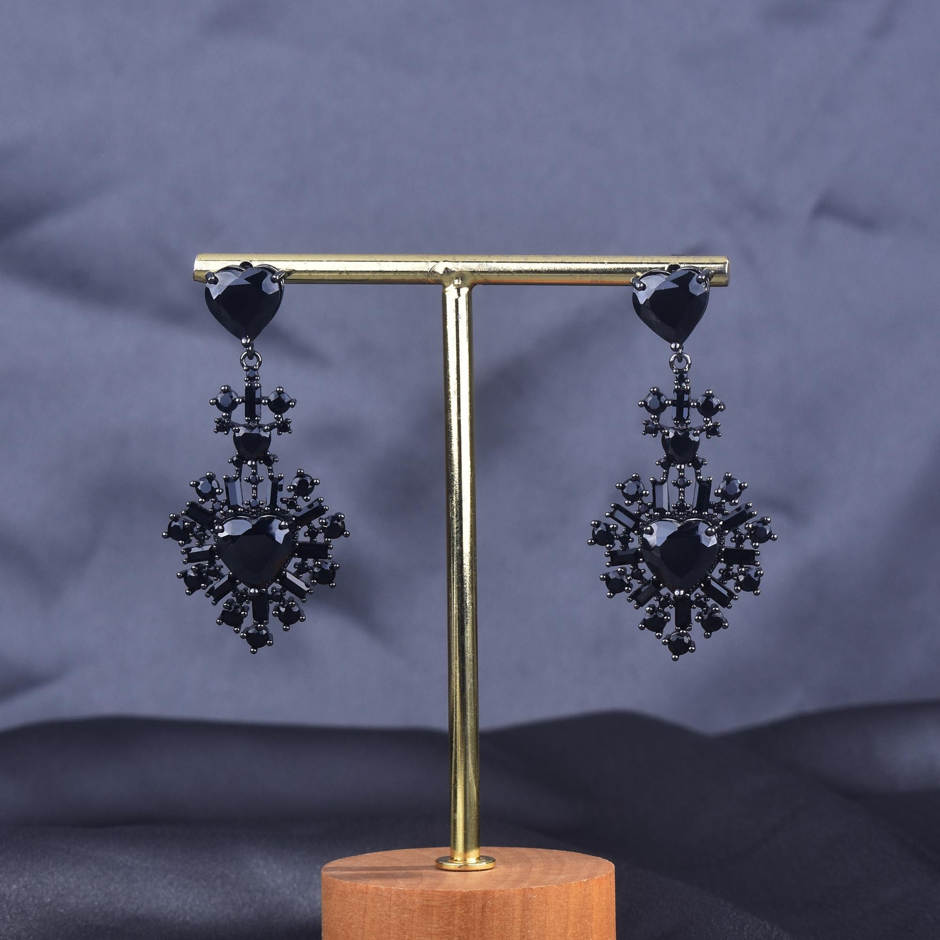 Corazón Cobre Piedras Preciosas Artificiales Pendientes Pendientes display picture 1