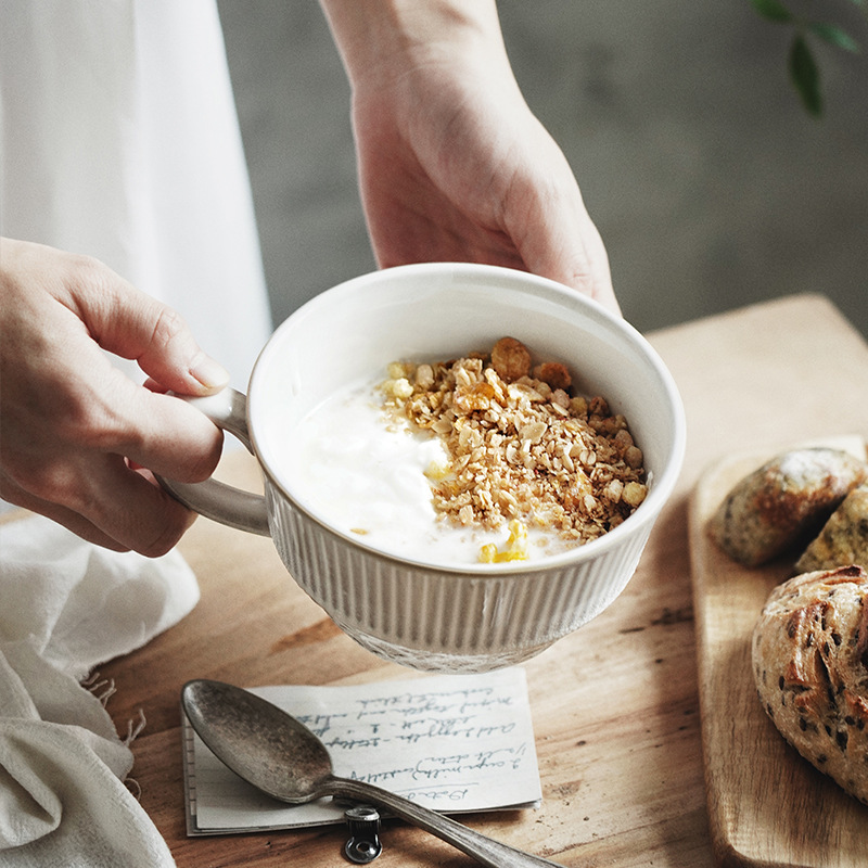 Estilo japonés horno ins Taza de cerámica Oficina taza de agua hogar pareja creativa leche desayuno avena taza