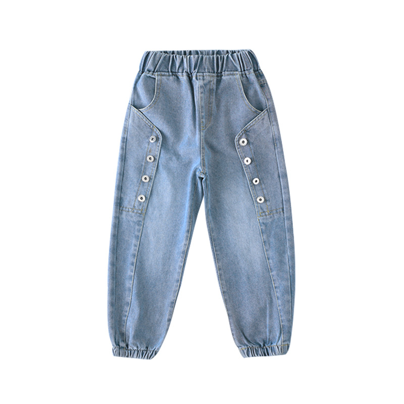 Button Jeans Pictures Color Princess New Children's Miscellaneous European And American Jeans_voghion.com