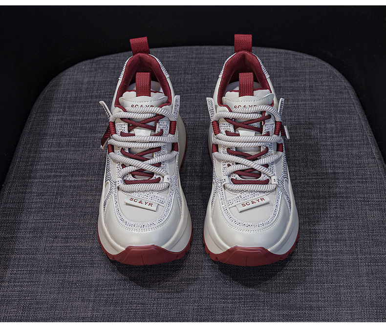 Giày sneaker nữ đế dày phong cách cổ điển phối lưới và da — Vàng lưới 5027-1, Đỏ da 5027, Xám lưới 5027-1, Đỏ lưới 5027-1 chi tiết 29