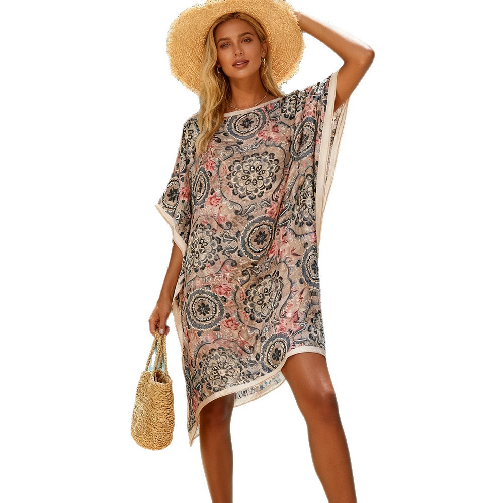 2026 nuevos productos transfronterizos de moda europea y americana vestido de playa bikini camiseta sopa de protección solar sexy elegante