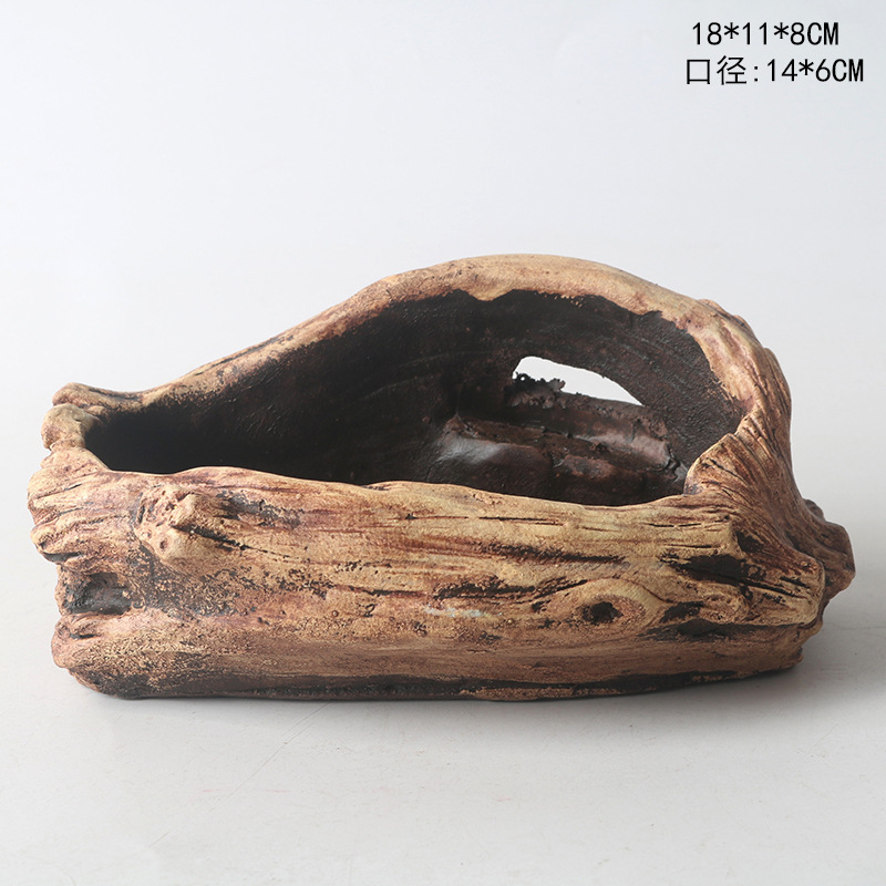 Maceta para Suculentas con Diseño de Raíz de Árbol en Cemento - Para Micro Paisajes, al por Mayor