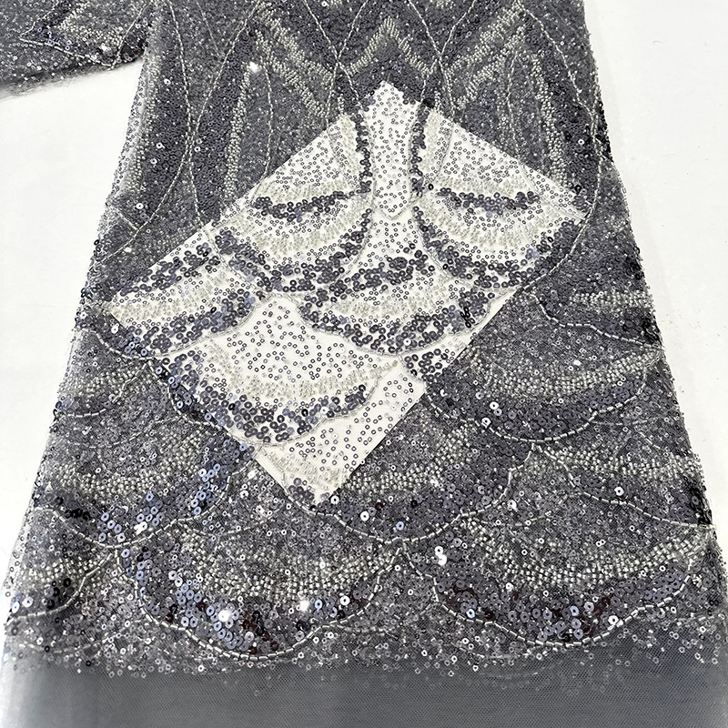 Inventario sequinilla bordado tubo de cuentas tela de bordado sequinilla tejido de bordado tubo de cuentas vestido de boda sequinilla tela