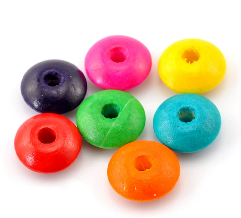 Прямые продажи с фабрики (цвет) смешанные большие деревянные бусы ювелирные бусы 14x6mm-200 шт оптовая продажа ручной работы