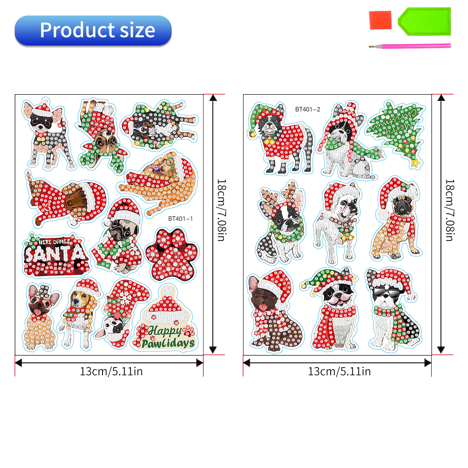 Navidad pintura de diamantes pegatinas al azar niños bricolaje dibujos animados hechos a mano pegatinas de pared de Santa Claus pegatinas de regalo de diamantes