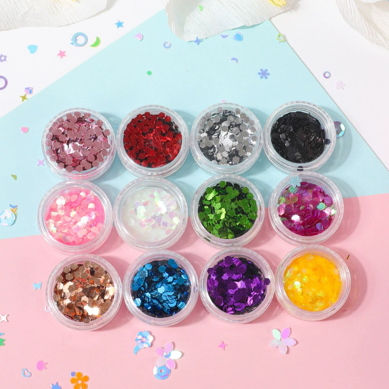 Nail sequins for contouring, nail decoration, 12 colors, gradient