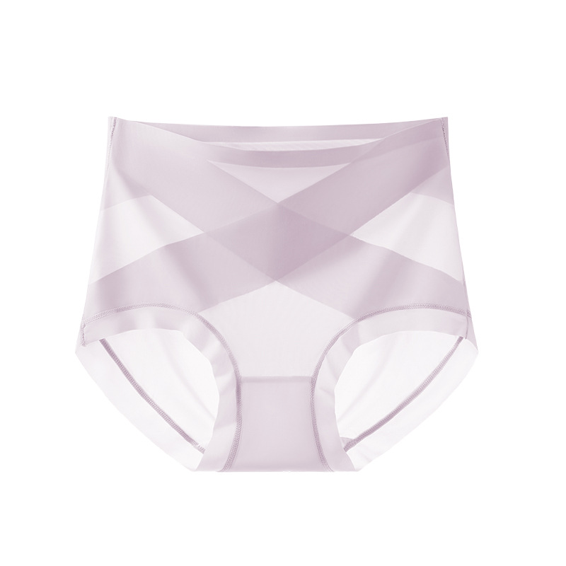 Ropa interior de abdomen sin costuras, cintura alta para mujer, barriga pequeña, glúteos fuertes para dar forma a los pantalones de cadera de seda de hielo posparto, ropa interior para mujer