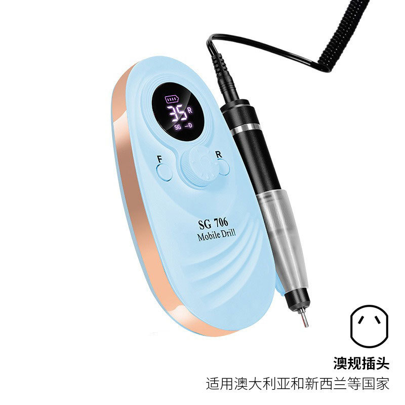 Lijadora de uñas transfronteriza, lijadora de uñas de descarga profesional de alta velocidad, dispositivo de almacenamiento eléctrico, máquina de limpieza de uñas creativa y colorida