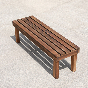 Long Bench Flower Stand Anti-Corrosion Wood Waterproof Wooden Single-Layer Succulent One-Layer Floor-Standing Outdoor Balcony Storage Flower Stand Outdoor