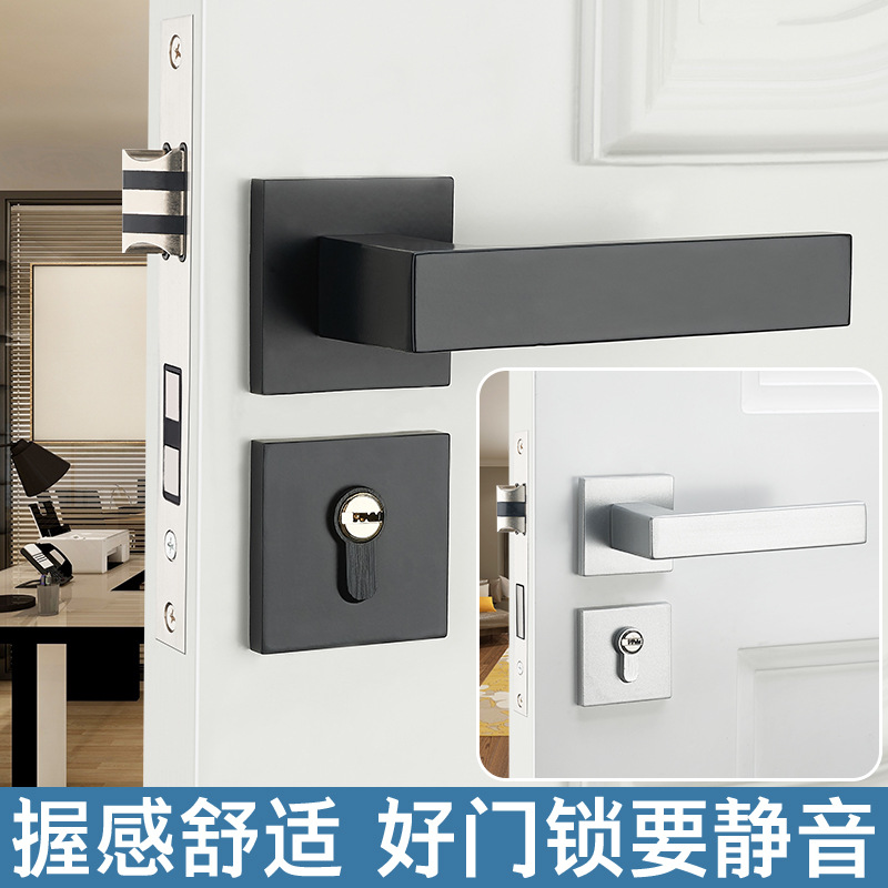 Cerradura de puerta de dormitorio de estilo europeo habitación de madera maciza cerradura de la puerta de hardware universal manija de la puerta cerradura dividida