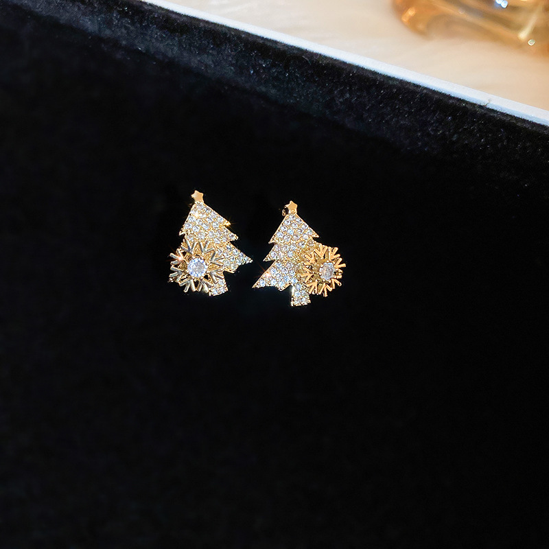 Rétro Flocon De Neige Le Cuivre Incruster Zircon Des Boucles D'oreilles 1 Paire display picture 11