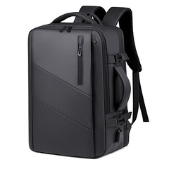 可扩容商务皮膜电脑包男大容量多功能双肩包可套拉杆USB接口背包