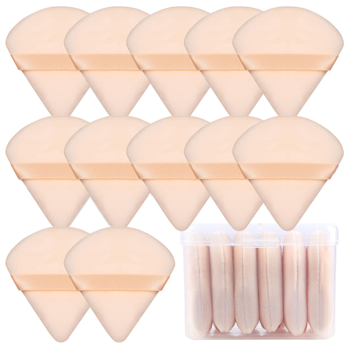 Fábrica de Zhuoerya triangular esponja de cristal polvo de polvo de floquete de maquillaje mayorista polvo de floquete de maquillaje personalizado